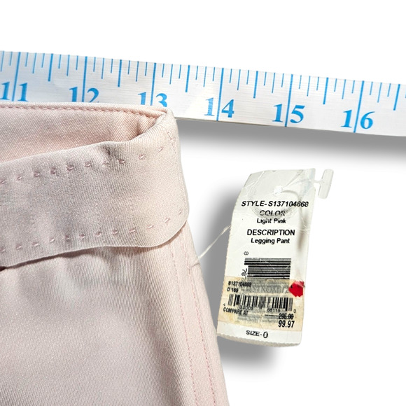 NWT Pink Tartan Legging Ankle Zip Pants Sz. 0 [26x34] Baby Pink - Picture 7 of 11